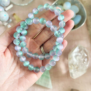 Aura Selenite Bracelet: Aqua Purple