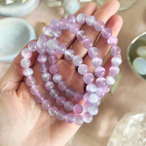 Aura Selenite Bracelet: Purple Blue