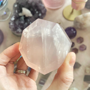 Icey Rose Quartz Diamond Carving