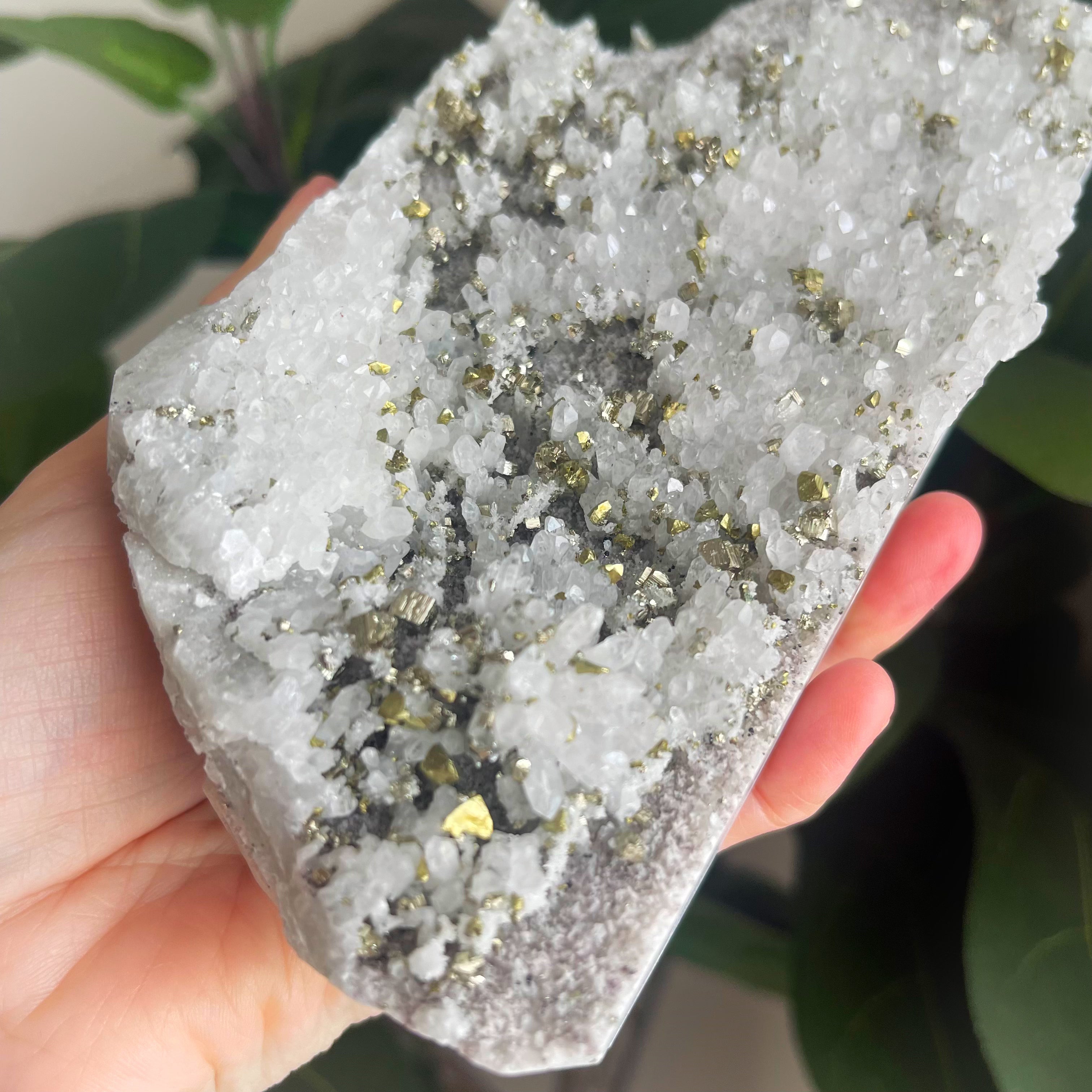 Quartz Flower with Pyrite Cluster