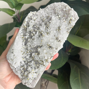 Quartz Flower with Pyrite Cluster