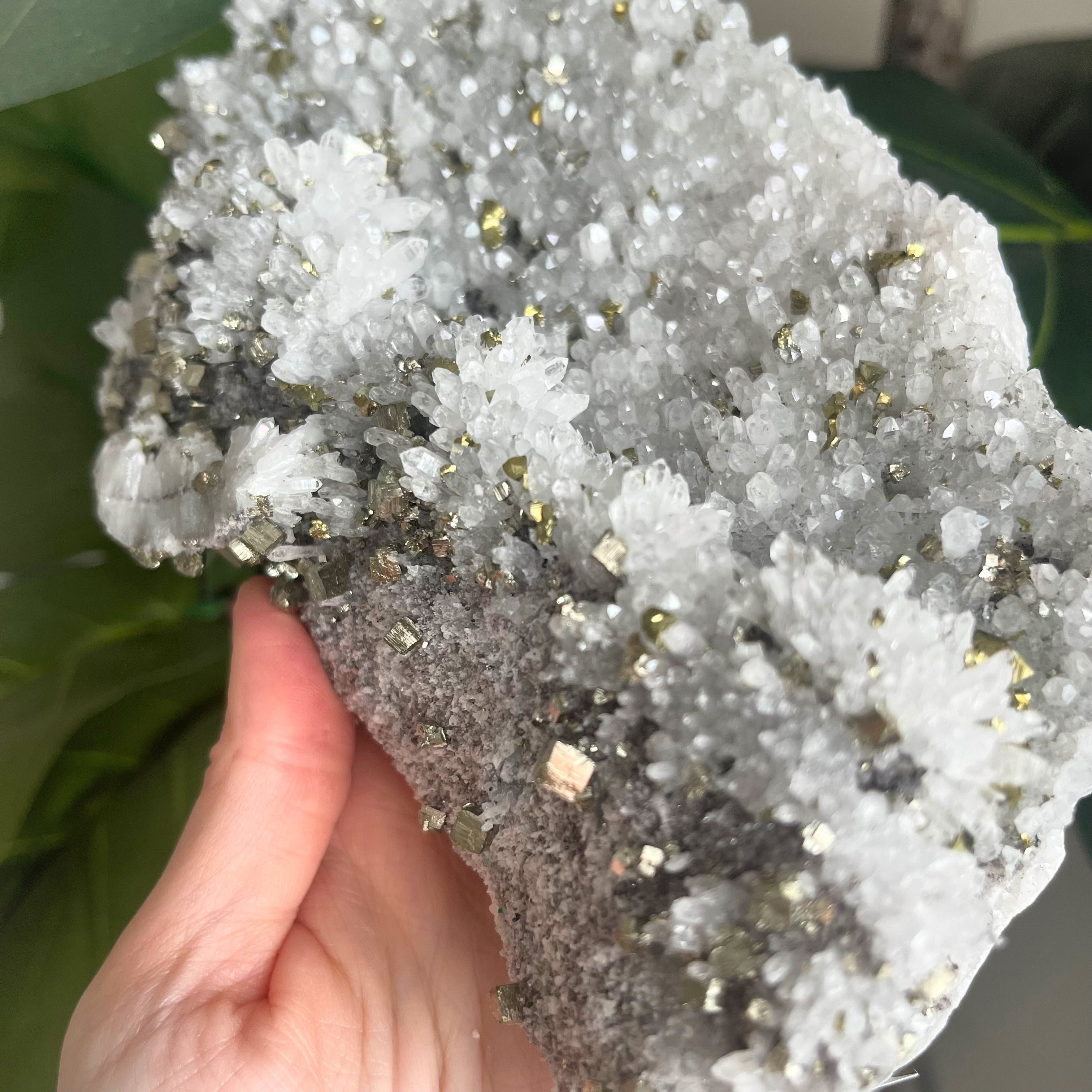 Quartz Flower with Pyrite Cluster