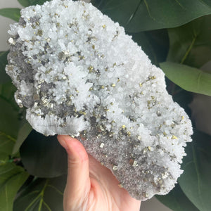 Quartz Flower with Pyrite Cluster