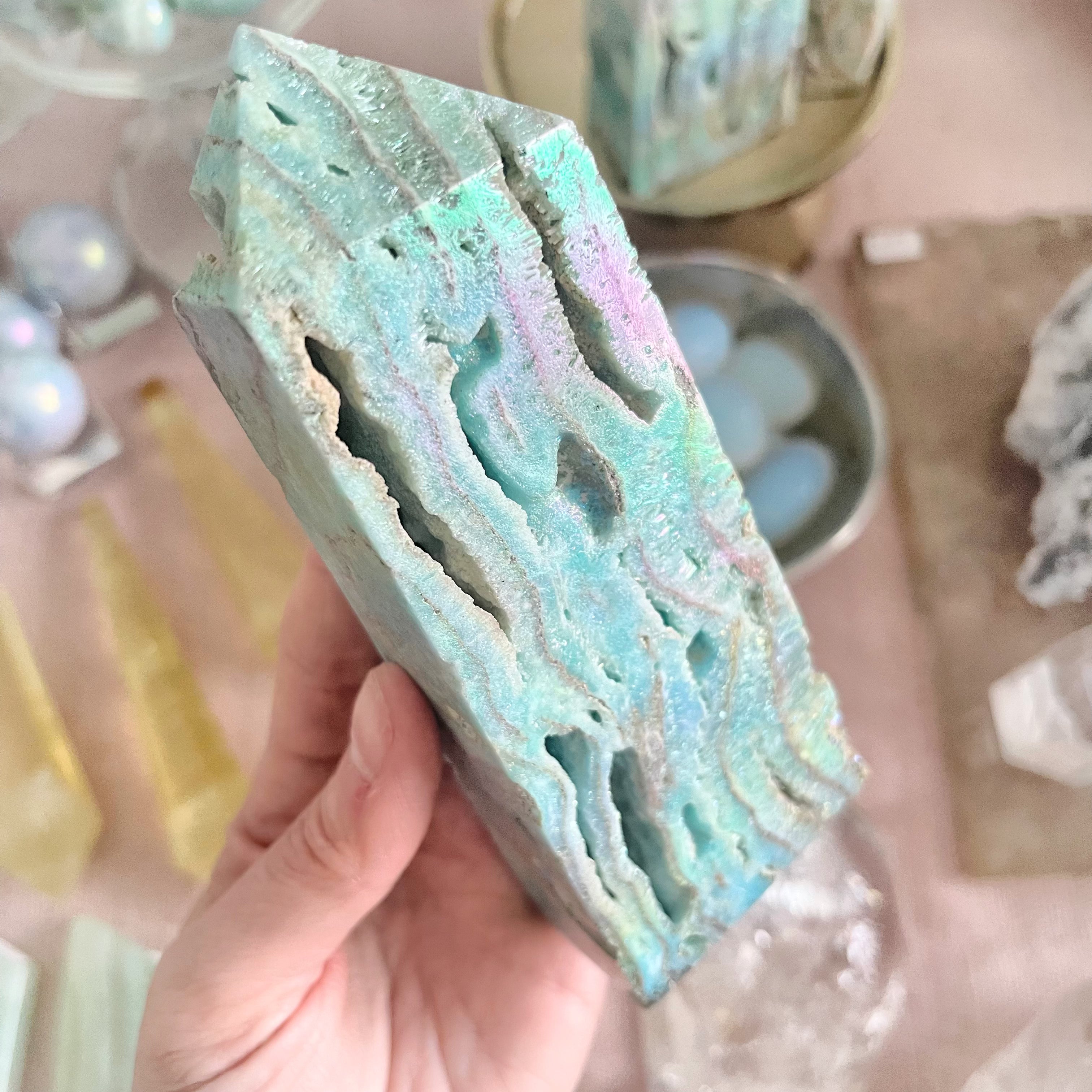 Druzy Aura Blue Aragonite Tower