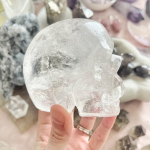 Clear Quartz Skull Carving