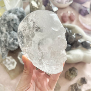 Clear Quartz Skull Carving