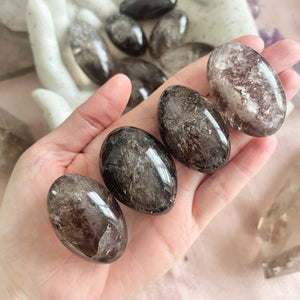 Rainbow filled Smokey Quartz Mini-Palms