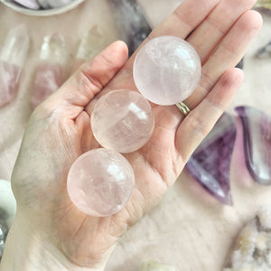 Icey Rose Quartz Mini Sphere