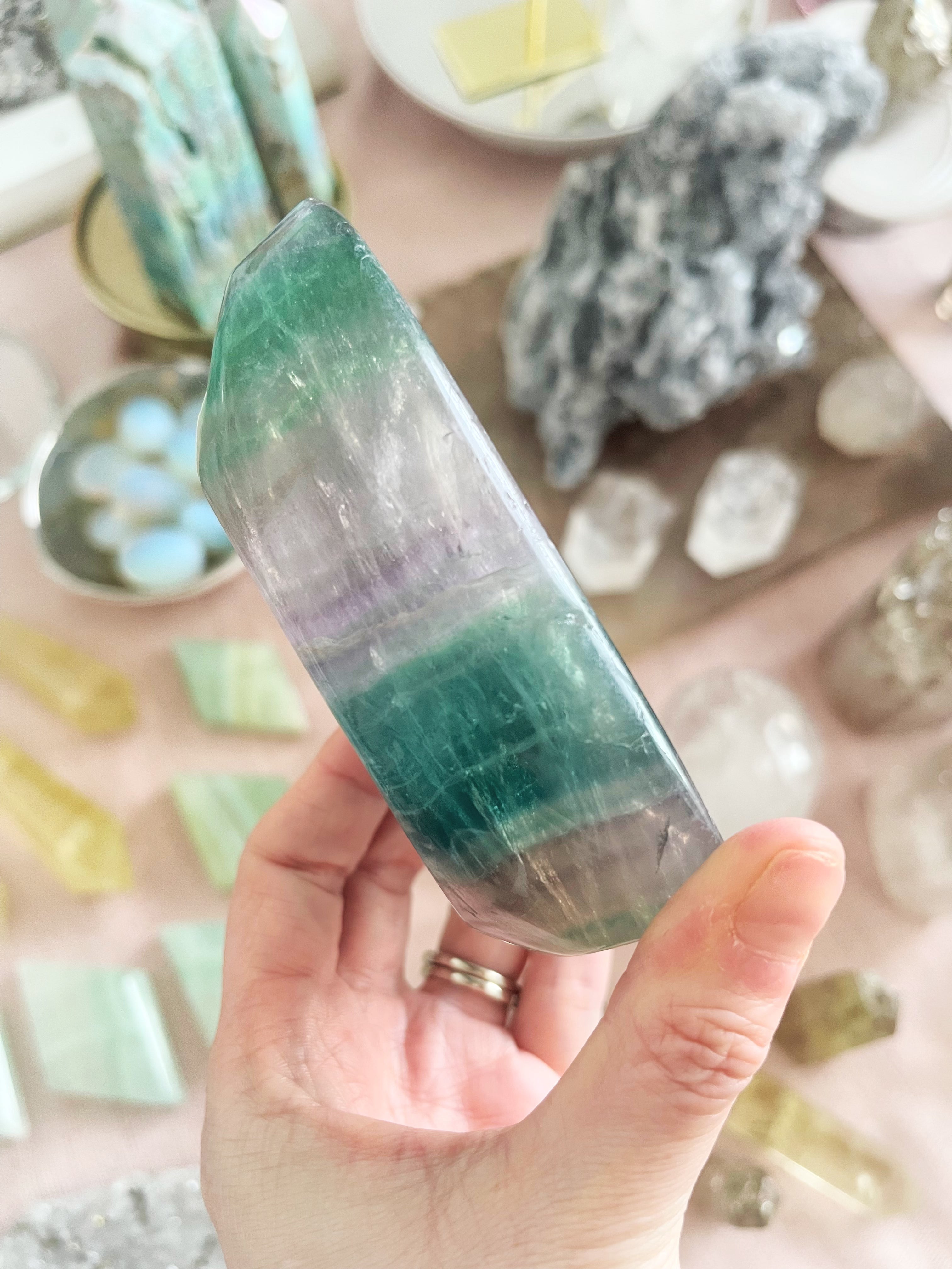 Green Fluorite Banded Bowl