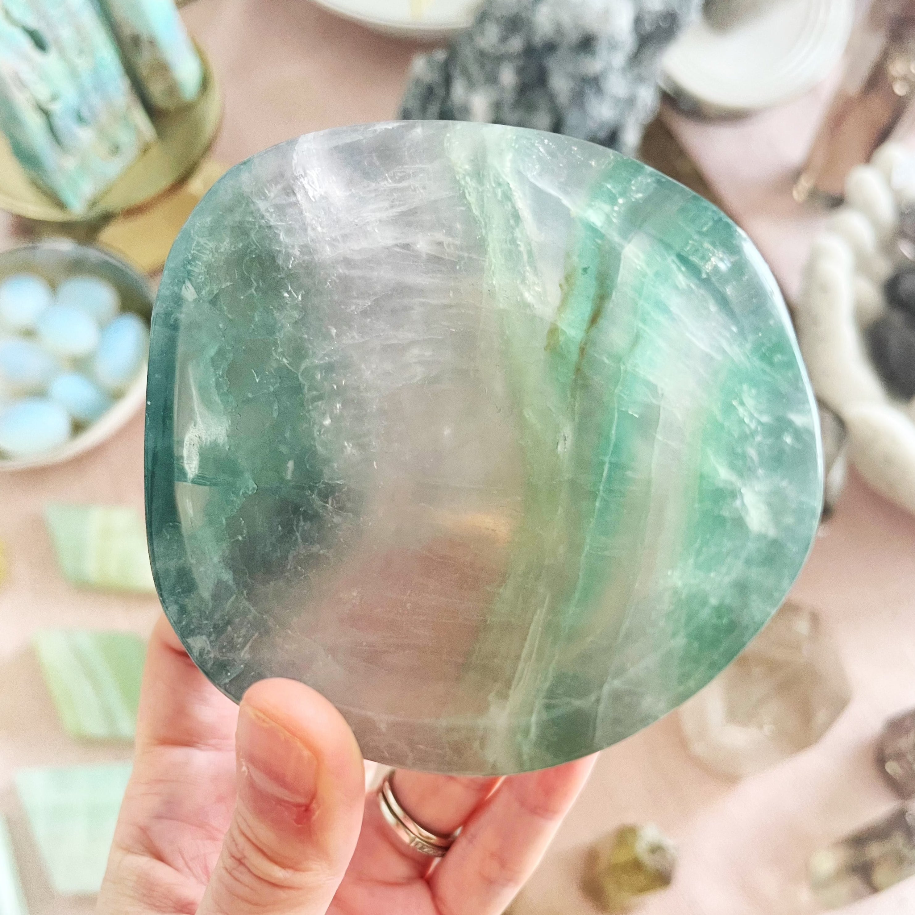 Green Fluorite Banded Bowl