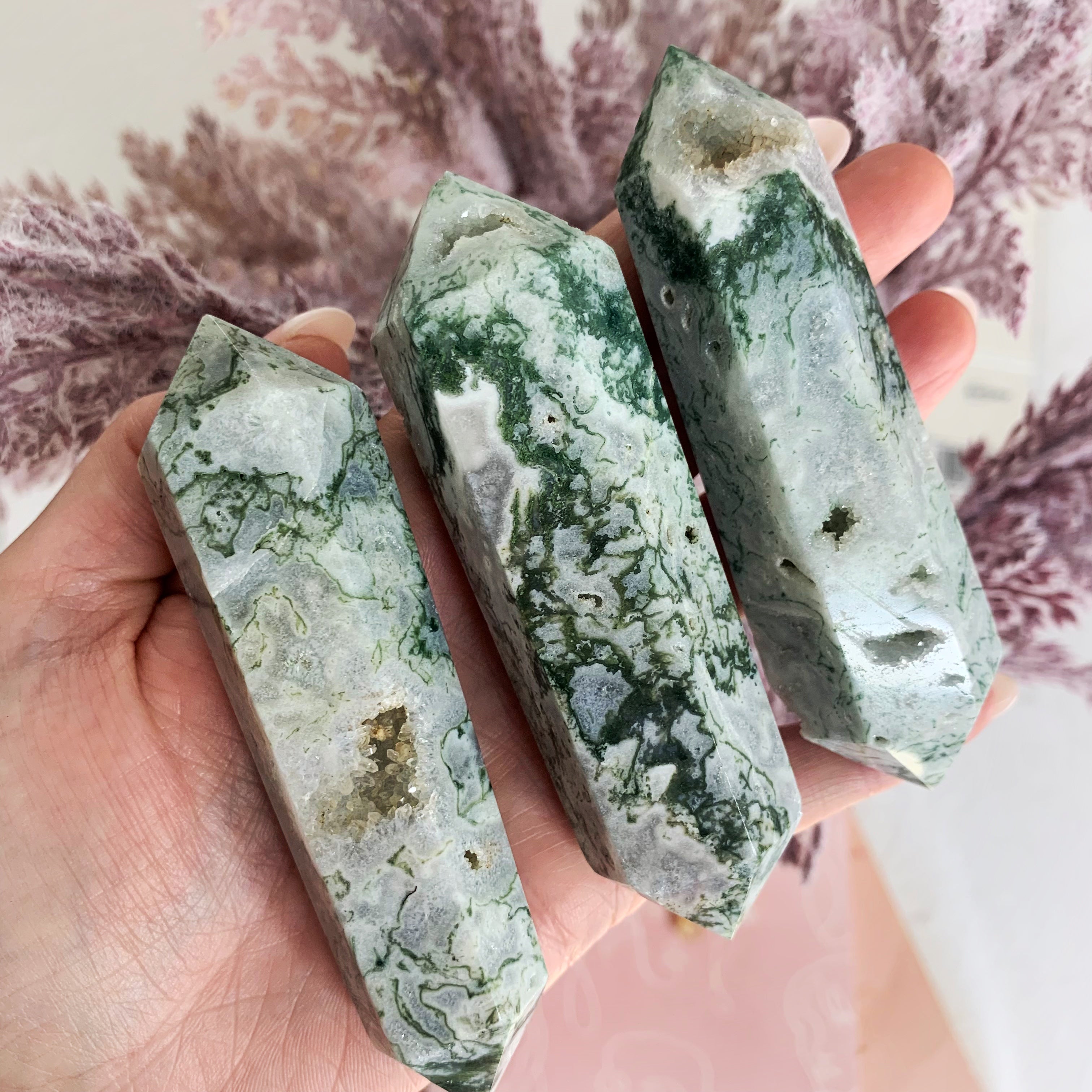 Double Terminated Moss Agate